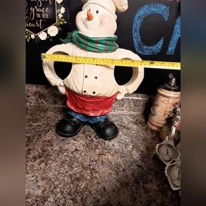 Large snowman wine holder